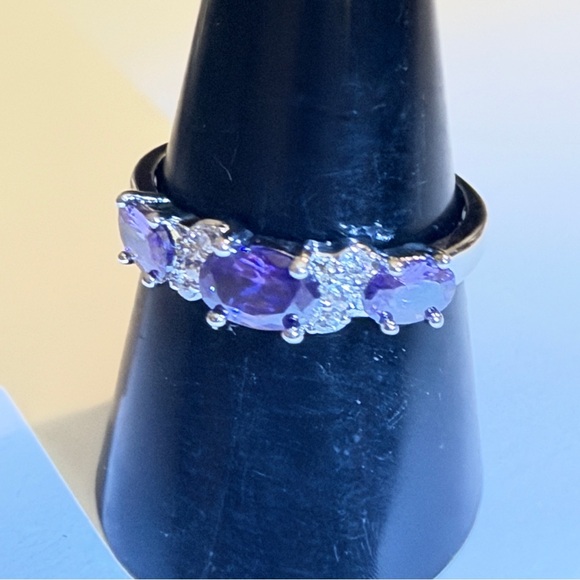 New Natural 2.32CT Amethyst Diamond 14K White Gold Hallmarked Ring - Picture 17 of 17